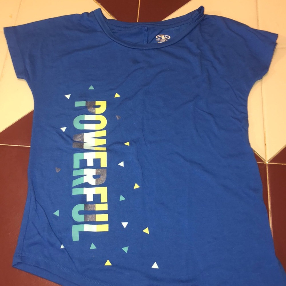 4/$35 Blue shirt. Size XS (4-5)